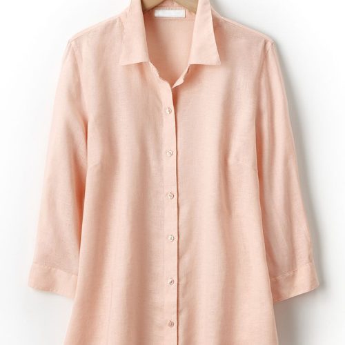 easy care linen big shirt pink charm 17 19667