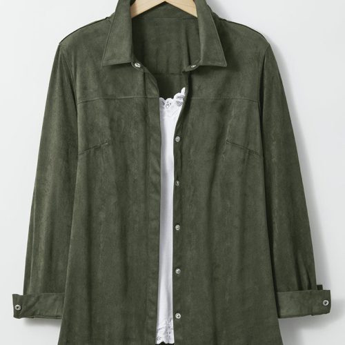 faux suede big shirt kale green 5 27875 64185