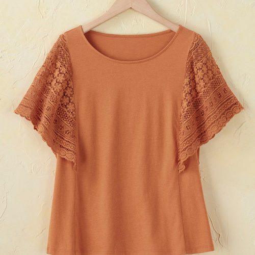 gracious lace top terracotta 0 81595