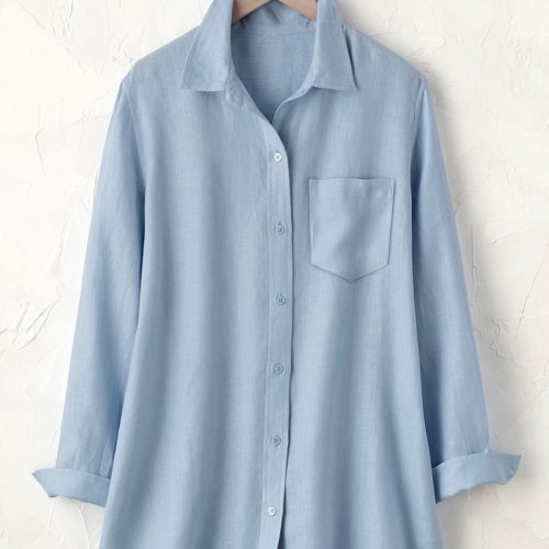 linen big shirt pale blue 6 28506