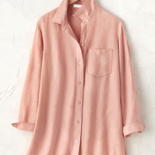 linen big shirt pink charm 0 09582