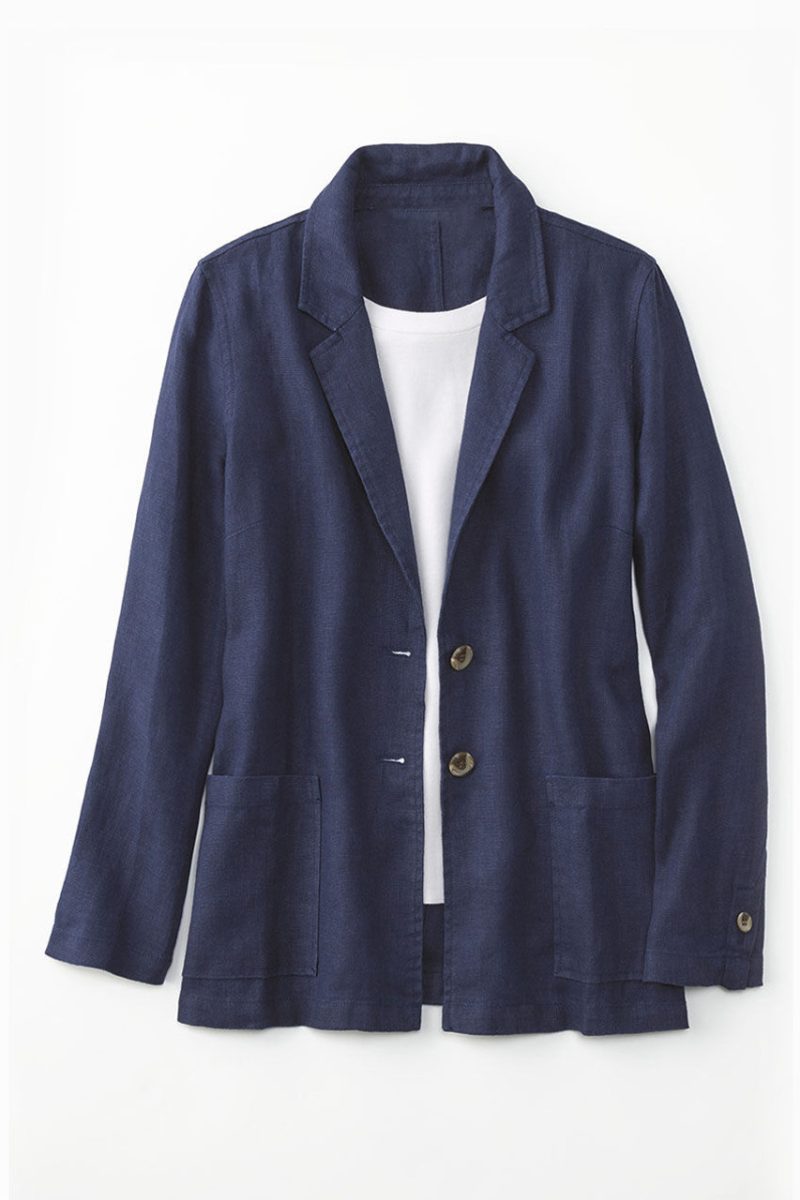 linen boyfriend jacket midnight navy 16 23465