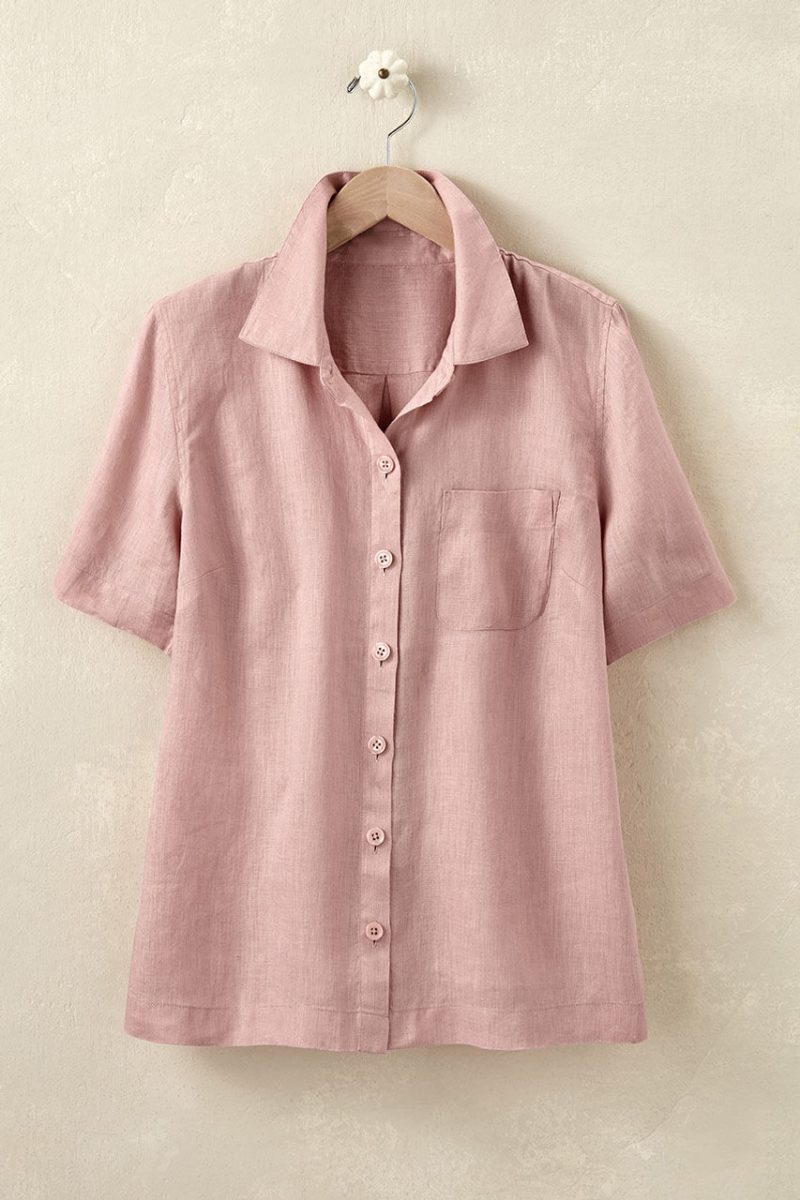 linen camp shirt pink charm 20 88064