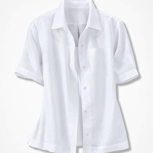 linen camp shirt white 8 36366