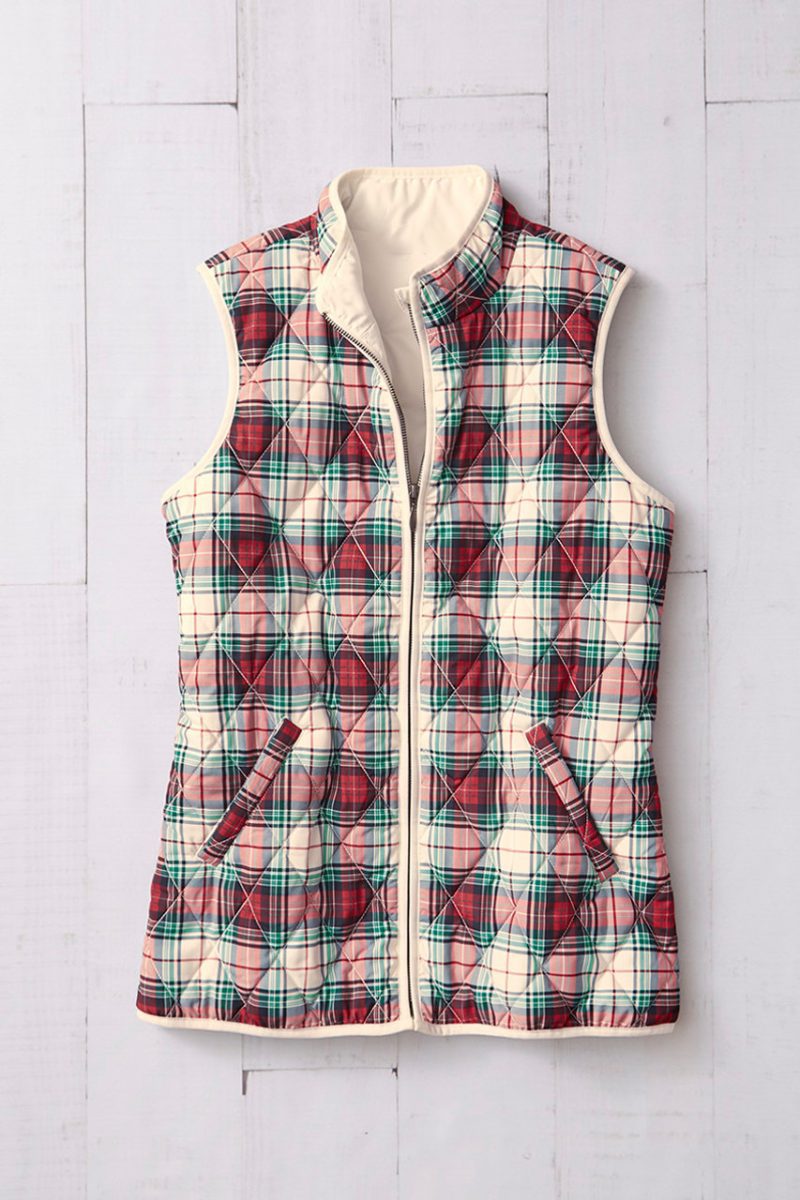 plaid tidings vest for all seasons dover red multi 0 24681 00479