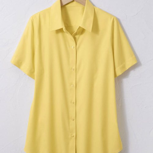 short sleeve stainstop no iron shirt daffodil 14 42659