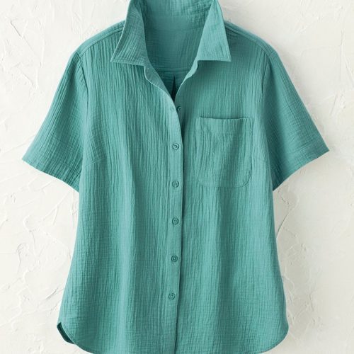 summer breeze gauze camp shirt agate 12 97441